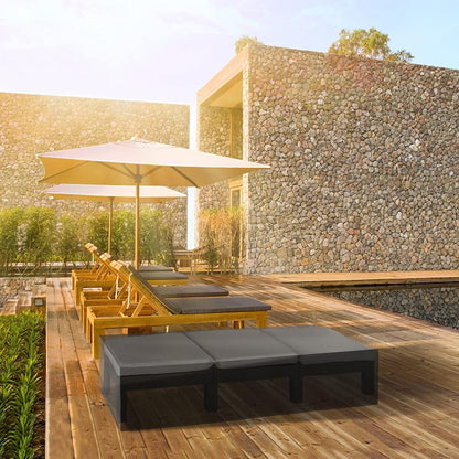 Gartenliege Abdeckung Schutzhülle wasserdicht UV-beständig 500D Oxford Schwarz 200x68x30cm