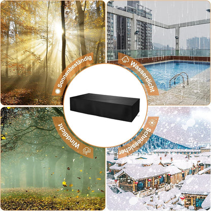 Gartenliege Abdeckung wasserdicht 500D Oxford 200x68x30cm UV Schwarz