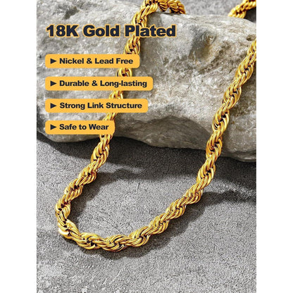 Kordelkette Edelstahl vergoldet 3mm Breit 51cm