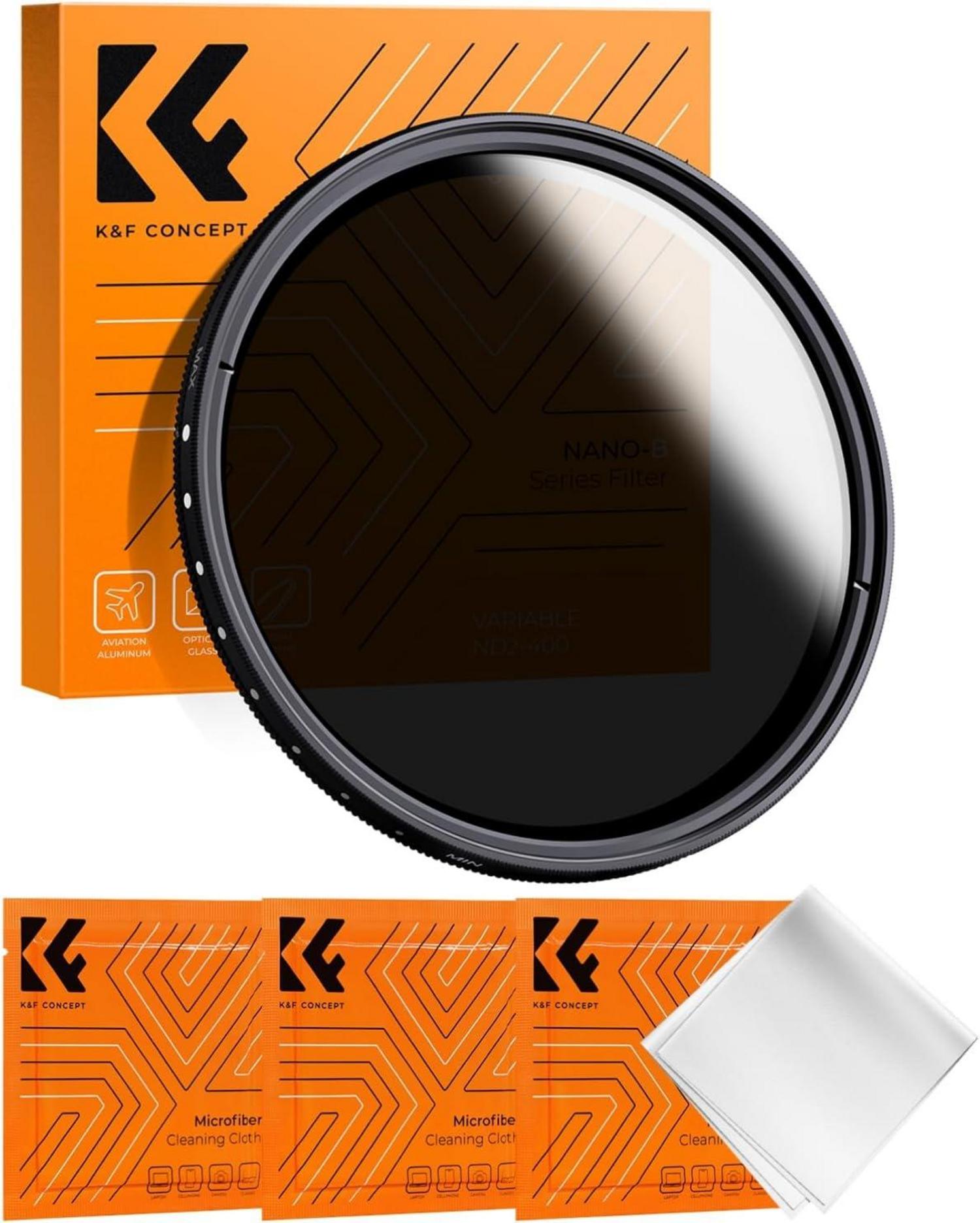 Variabler ND Filter ND2-ND400 62mm Slim Neutral Graufilter