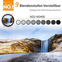 52mm Variabler Slim ND Filter ND2-ND400 1-9 Stop Graufilter