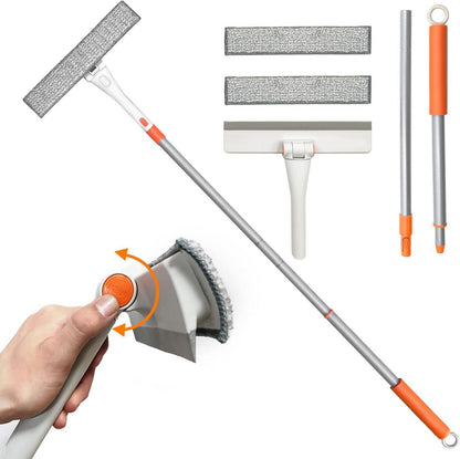 Fensterputzer Teleskopstange Set 120 cm Squeegee Mikrofasertuch