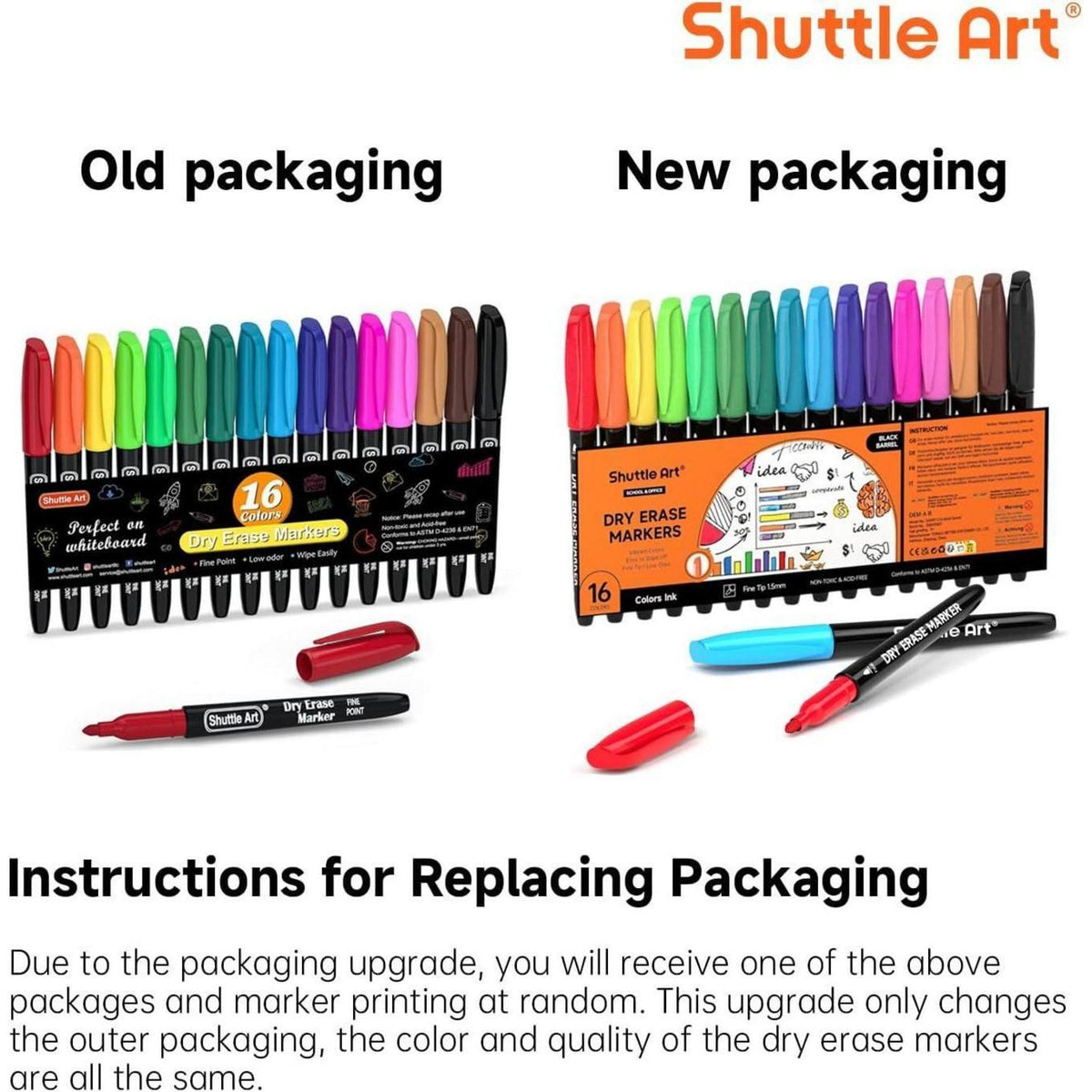 Whiteboard Stifte Set 16 Farben, Feinsptz, Abwischbar