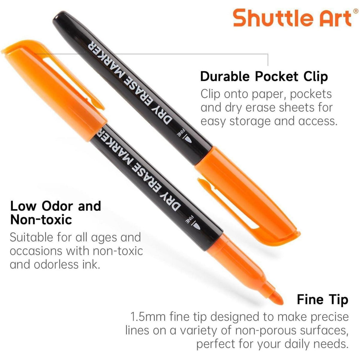 Whiteboard Stifte Set 16 Farben, Feinsptz, Abwischbar