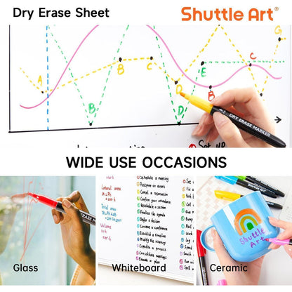 Whiteboard Stifte Set 16 Farben, Feinsptz, Abwischbar