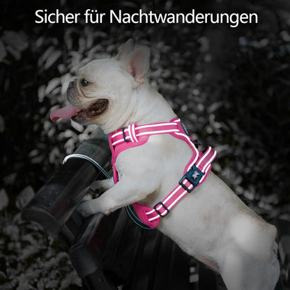 PoyPet Hundegeschirr ohne Zug, Rosa, Größe XL