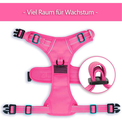 PoyPet Hundegeschirr ohne Zug, Rosa, Größe XL