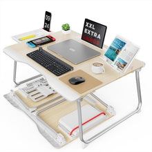 Laptop Tablett XXL klappbar Tisch für Bett Sofa Boden - Teak
