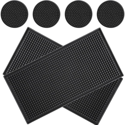 2x Barmatte Silikon 30x15cm Schwarz Anti Rutsch
