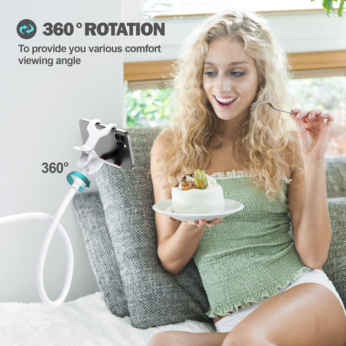 Flexibler Schwanenhals Handyhalter für Bett & Sofa