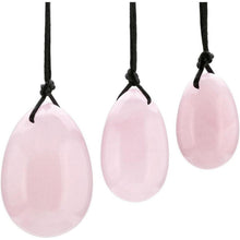 Rosenquarz Yoni Ei Set mit Massagestab für Damen Muskeln und