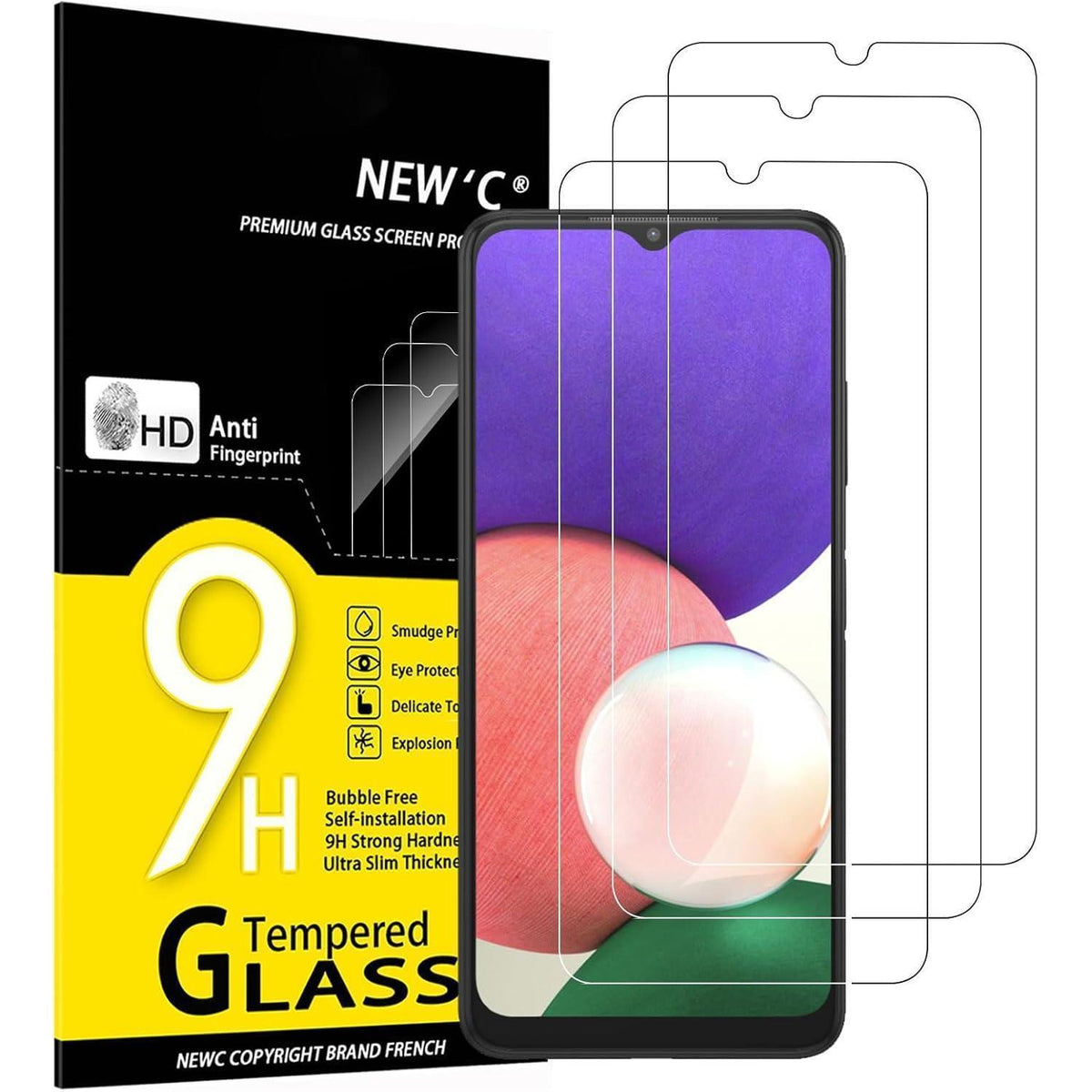 Hartglas Displayschutzfolie für Samsung Galaxy A22 5G