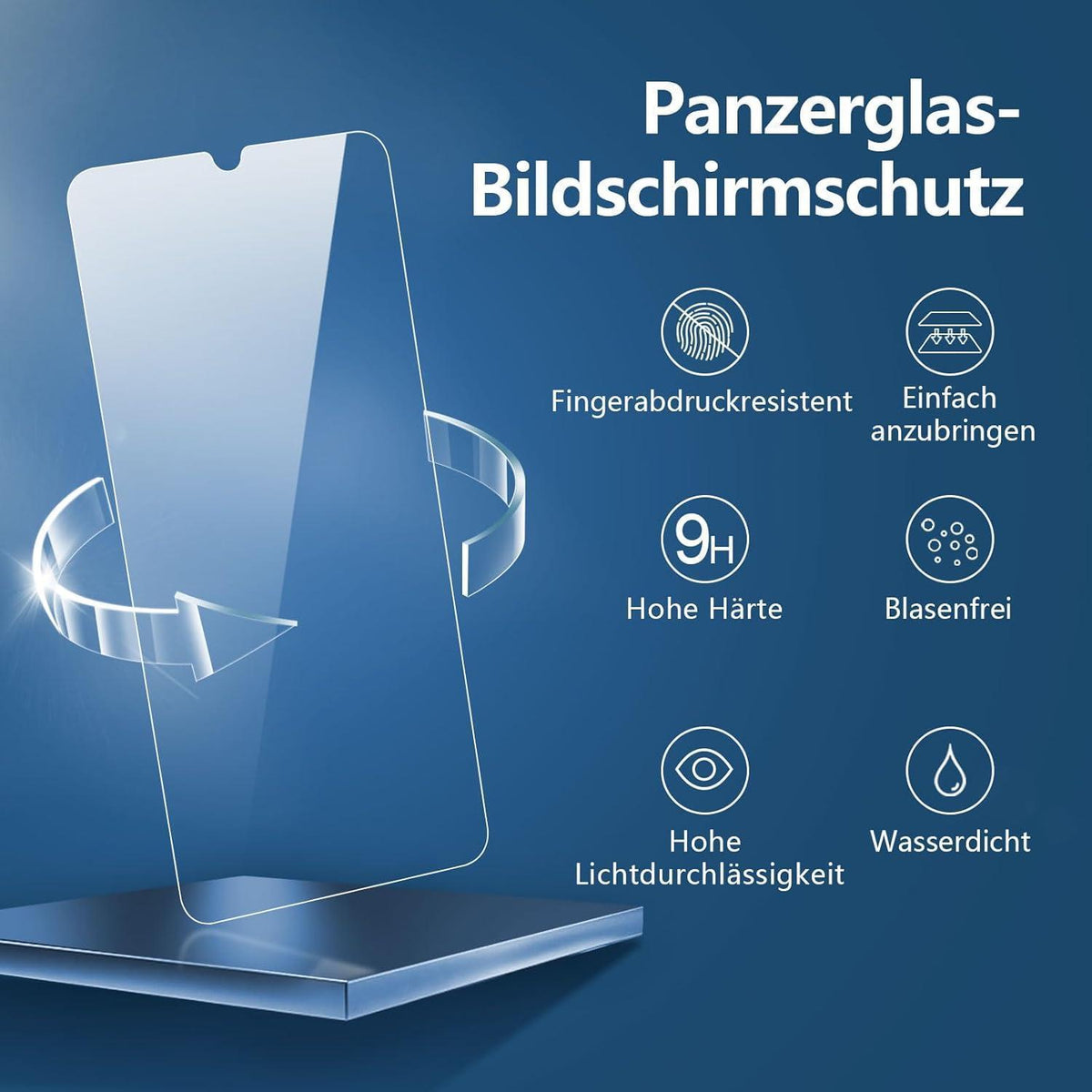 Hartglas Displayschutzfolie für Samsung Galaxy A22 5G