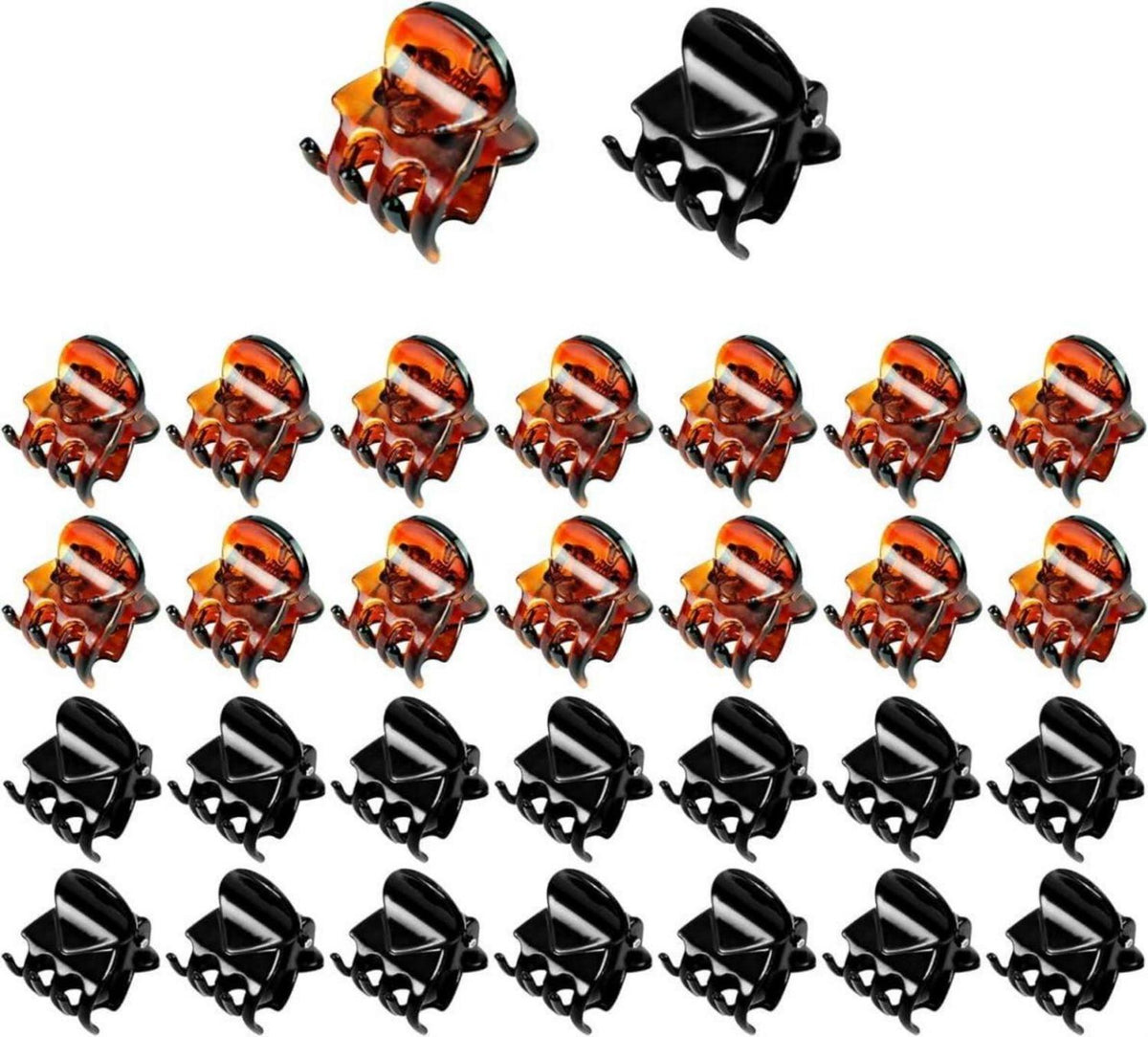 30 Stück Mini Haar Clips Schwarz Braun Haarspangen Frau Mädchen