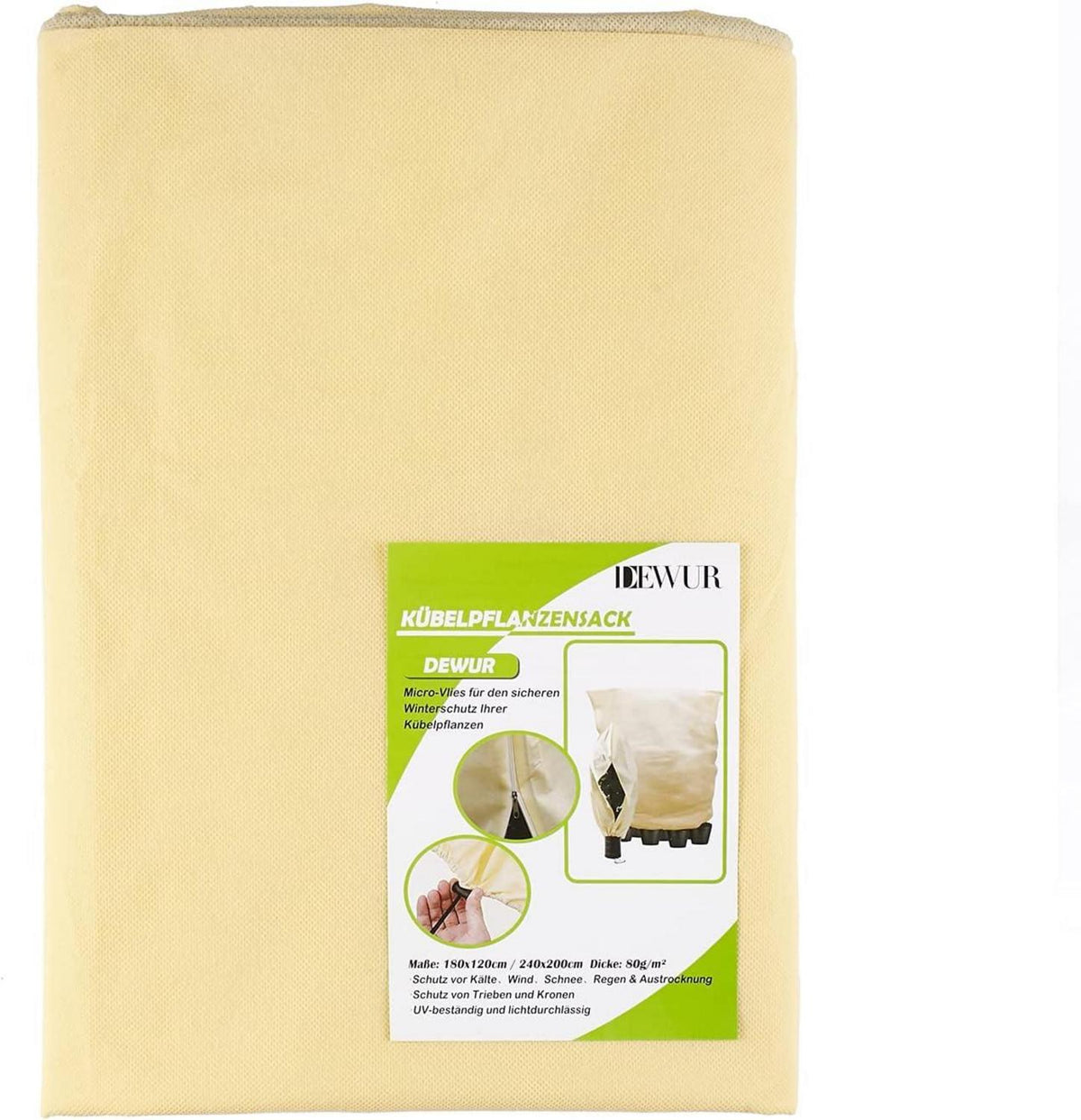 DEWUR Frostschutz Vlies 80g/m² für Pflanzen 120x180cm