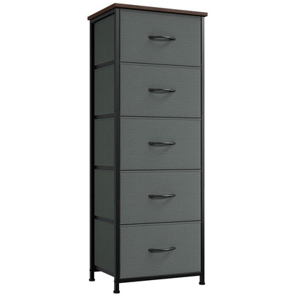 Somdot Stoffkommode 5 Schubladen – Grau, Schlafzimmer Organizer
