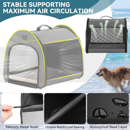 Tragbare Hundebox Grau – Weiche Reisebox für Hunde & Katzen