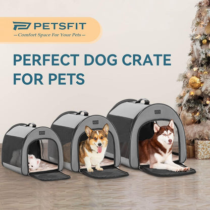 Tragbare Hundebox Grau – Weiche Reisebox für Hunde & Katzen