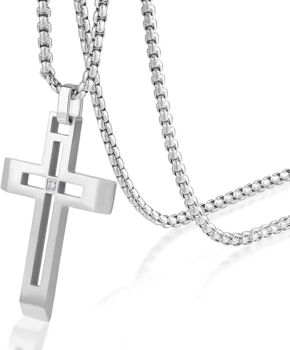 Anhänger Kette 61cm 18K Gold Kreuz Dogtag Pfeilspitze