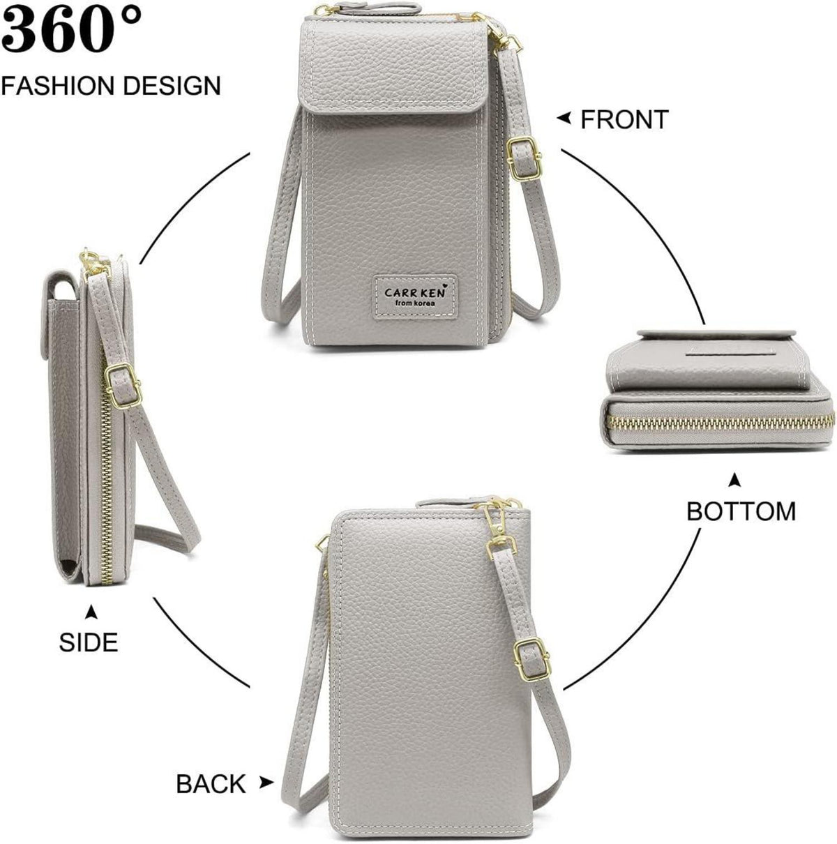 REETEE Handytasche Umhängetasche Damen Geldbörse PU Leder Crossbody