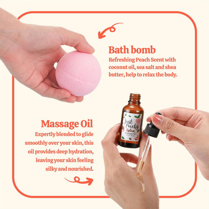 BFFLOVE Spa Geschenkset für Frauen, Pfirsich Wellness Box, 8-teiliges Geburtstagsgeschenk-Set