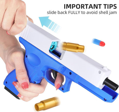 Spielzeug Pistole Set mit Schalldämpfer, 2 Magazin, Schaumstoff-Blaster