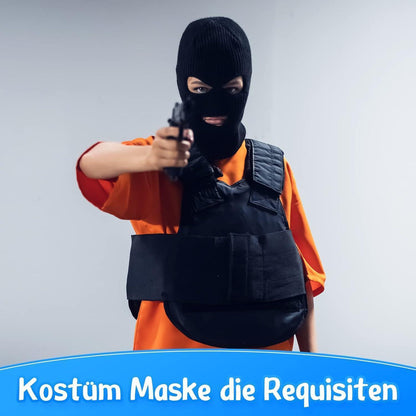 Gestrickte Sturmhaube mit 3 Löchern – Wintergesichtsmaske Schwarz