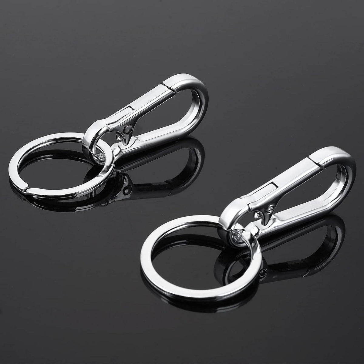 Molain Metall-Schlüsselanhänger Karabiner Haken Organizer 4er Packung silber