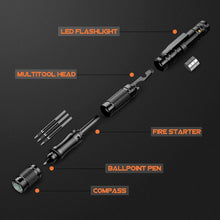 BIIB Taktischer Stift Multitool mit Kompass LED 8 IN 1