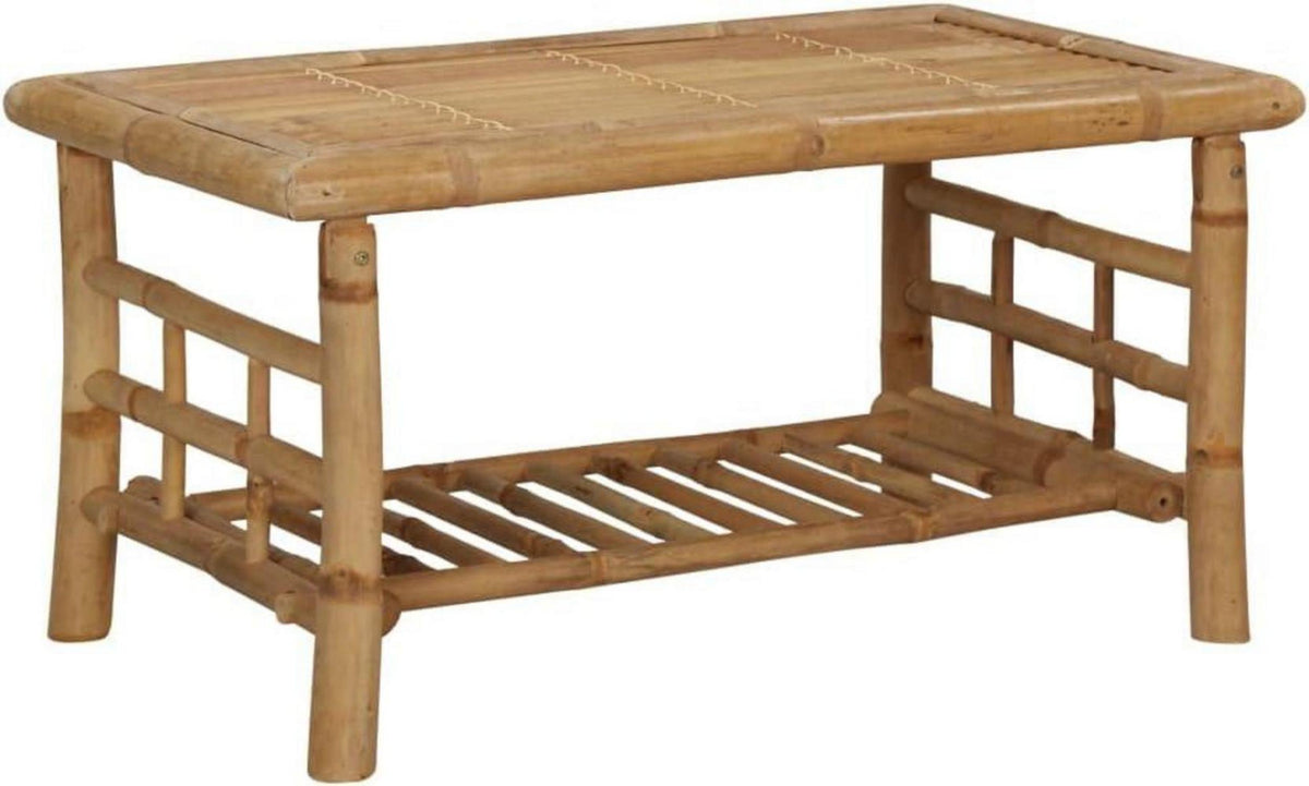 vidaXL Gartenmöbel-Set 4-TLG. Bambus Sitzgruppe mit Auflagen