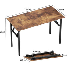Klapptisch 100x60cm Retro/Schwarz - Moderner Schreibtisch für Home Office