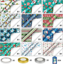 Geschenkpapier Weihnachten Recycling Set 12 Blatt Edel