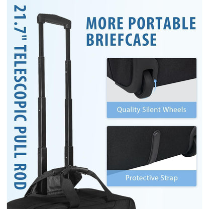 EMPSIGN Business Trolley Laptoptasche mit Rollen 17,3 Zoll