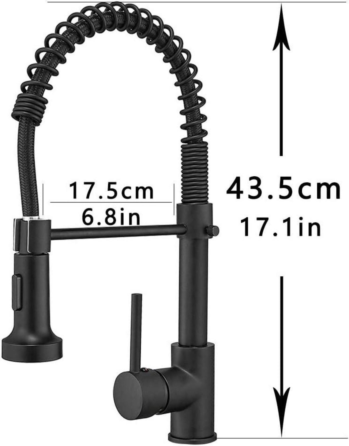 Niederdruck Armatur Schwarz 360° Drehbar mit Brause für