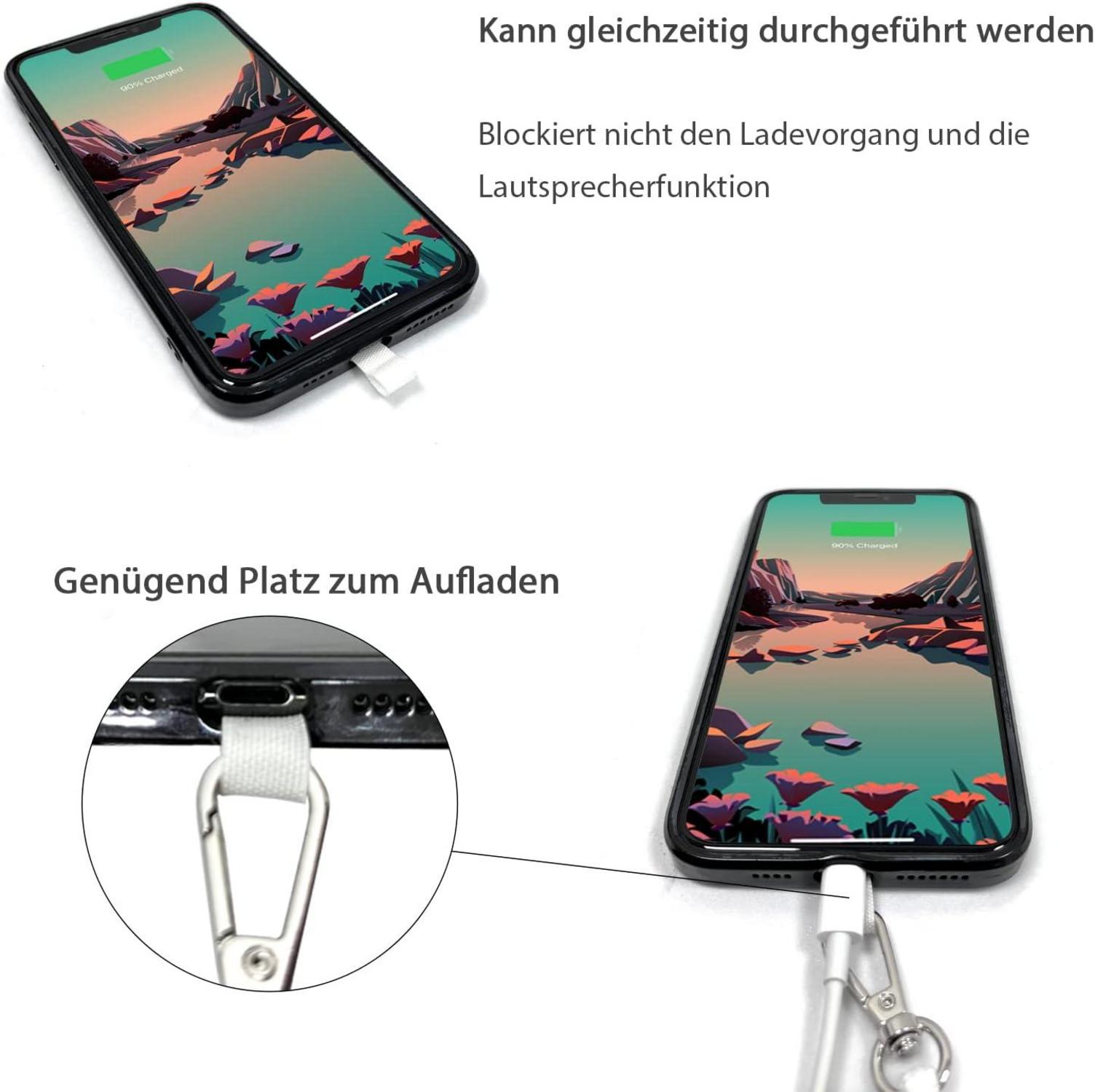 Handykette zum Umhängen - Universal Smartphone Kette Schwarz