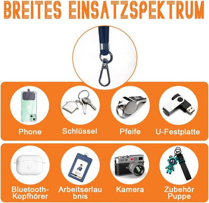 Handykette zum Umhängen - Universal für jedes Smartphone Schwarz/Himmelblau