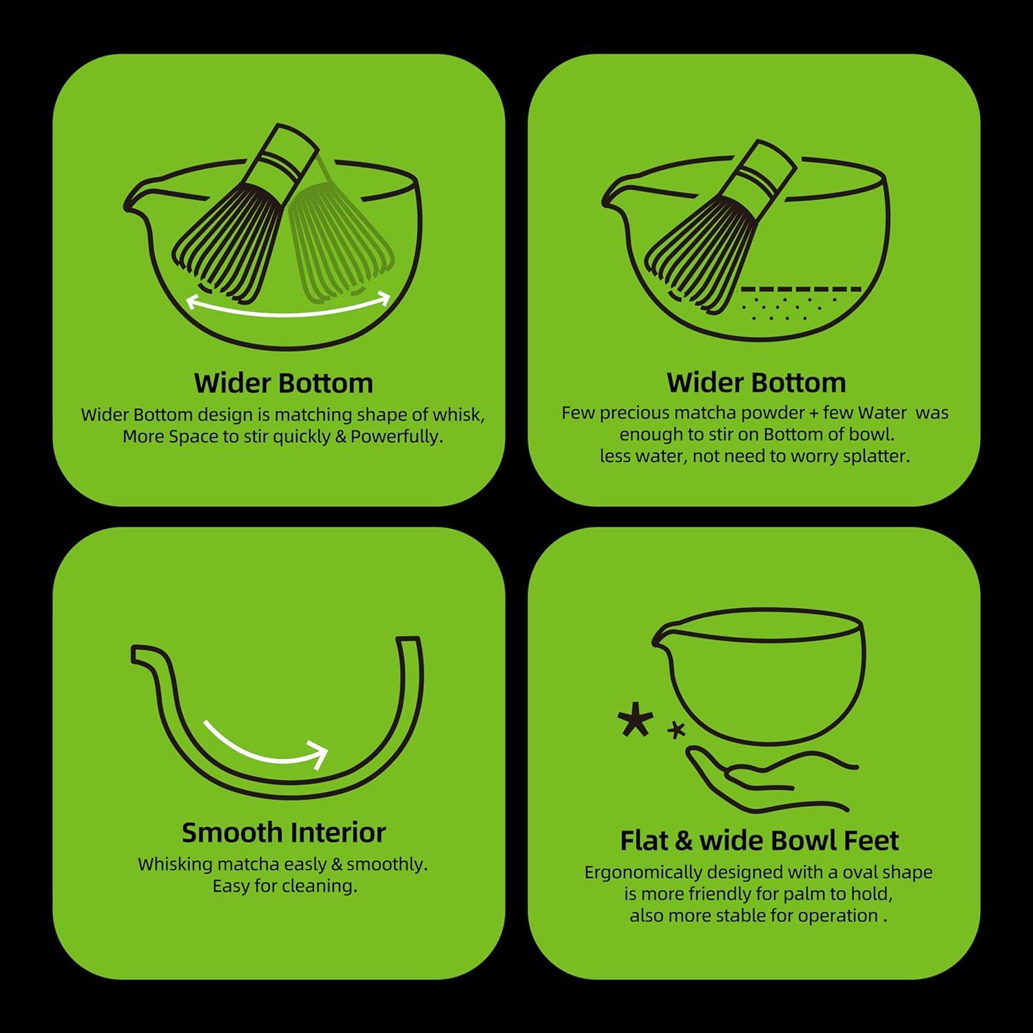 Japanische Matcha-Schüssel Natürliche Steinstruktur Schneebesenhalter