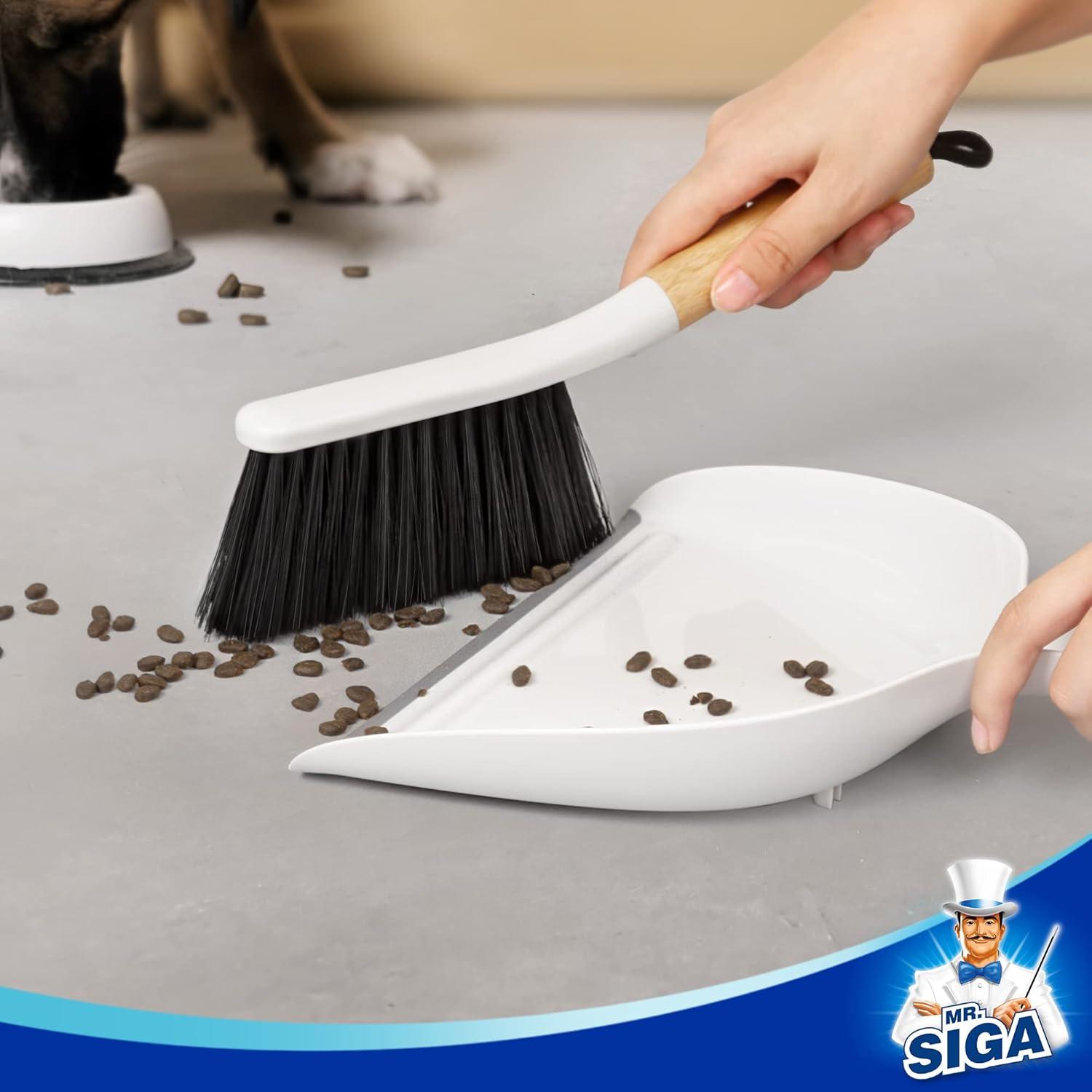 MR.SIGA Schaufel Besen Set mit Kehrblech Handfeger Bambusgriff