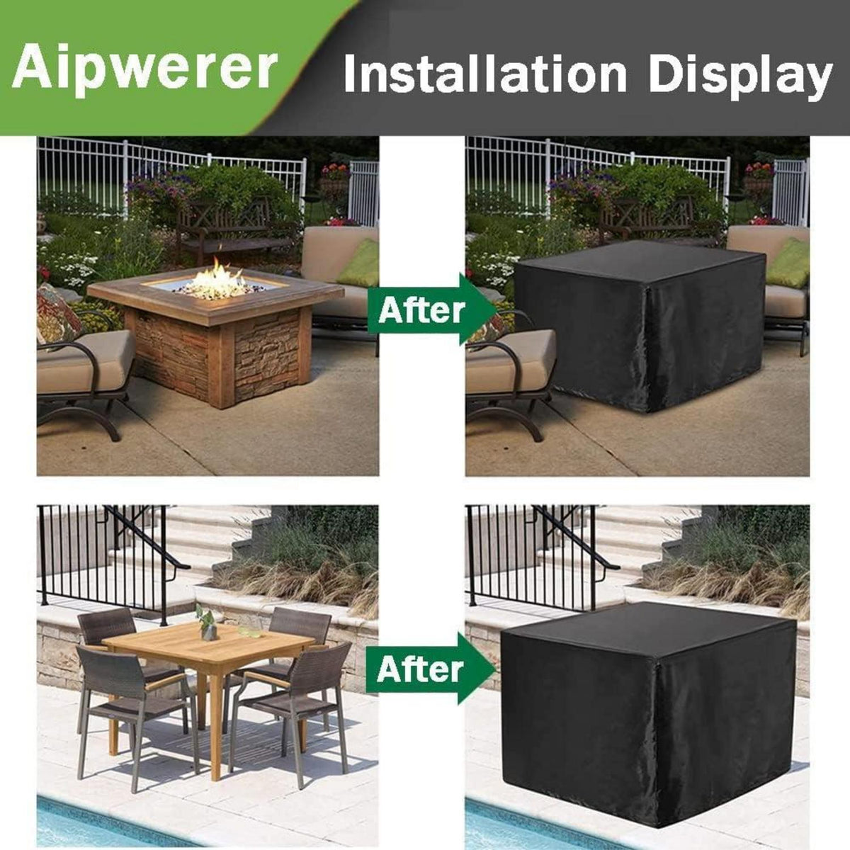 Wasserdichte Abdeckplane Gartenmöbel Rechteckig 120x120x72cm