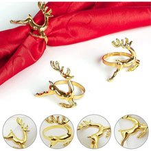 12 Stück Weihnachten Rentier Serviettenringe Gold Hirsch für