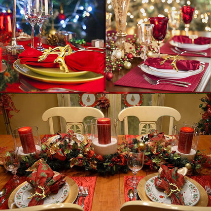 12 Stück Weihnachten Rentier Serviettenringe Gold Hirsch für
