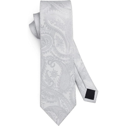 Herren Krawatten & Einstecktuch Set Paisley Einfarbig für Hochzeit