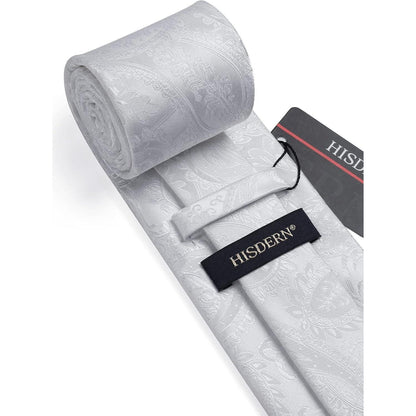 Herren Krawatten & Einstecktuch Set Paisley Einfarbig für Hochzeit