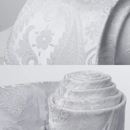 Herren Krawatten & Einstecktuch Set Paisley Einfarbig für Hochzeit