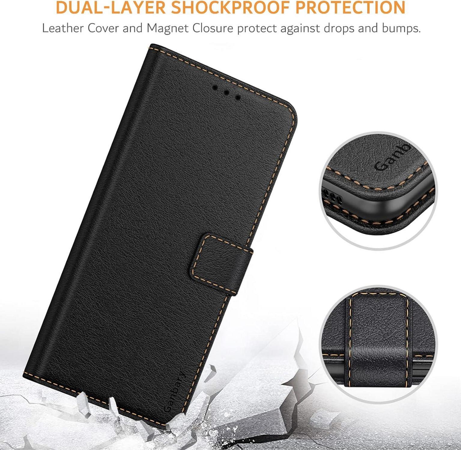 Handyhülle für Xiaomi Redmi 10 - Leder Case mit Kartenschlitz