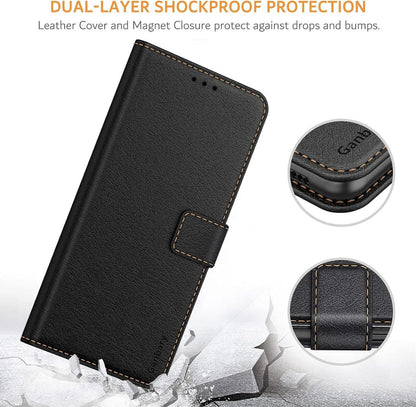 Handyhülle für Xiaomi Redmi 10 - Leder Case mit Kartenschlitz