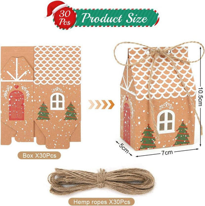 Sprinlot 30 Stück Geschenkbox Weihnachten Kraftpapier Gelb