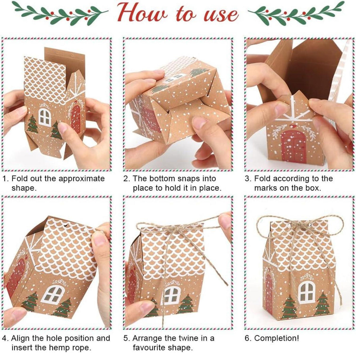 Weihnachten Geschenkbox Set 30 Stück Hanfseil Gelb