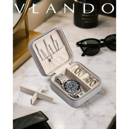Vlando Schmuckkästchen Damen Box Ringe Ohrringe Ketten in Lederoptik
