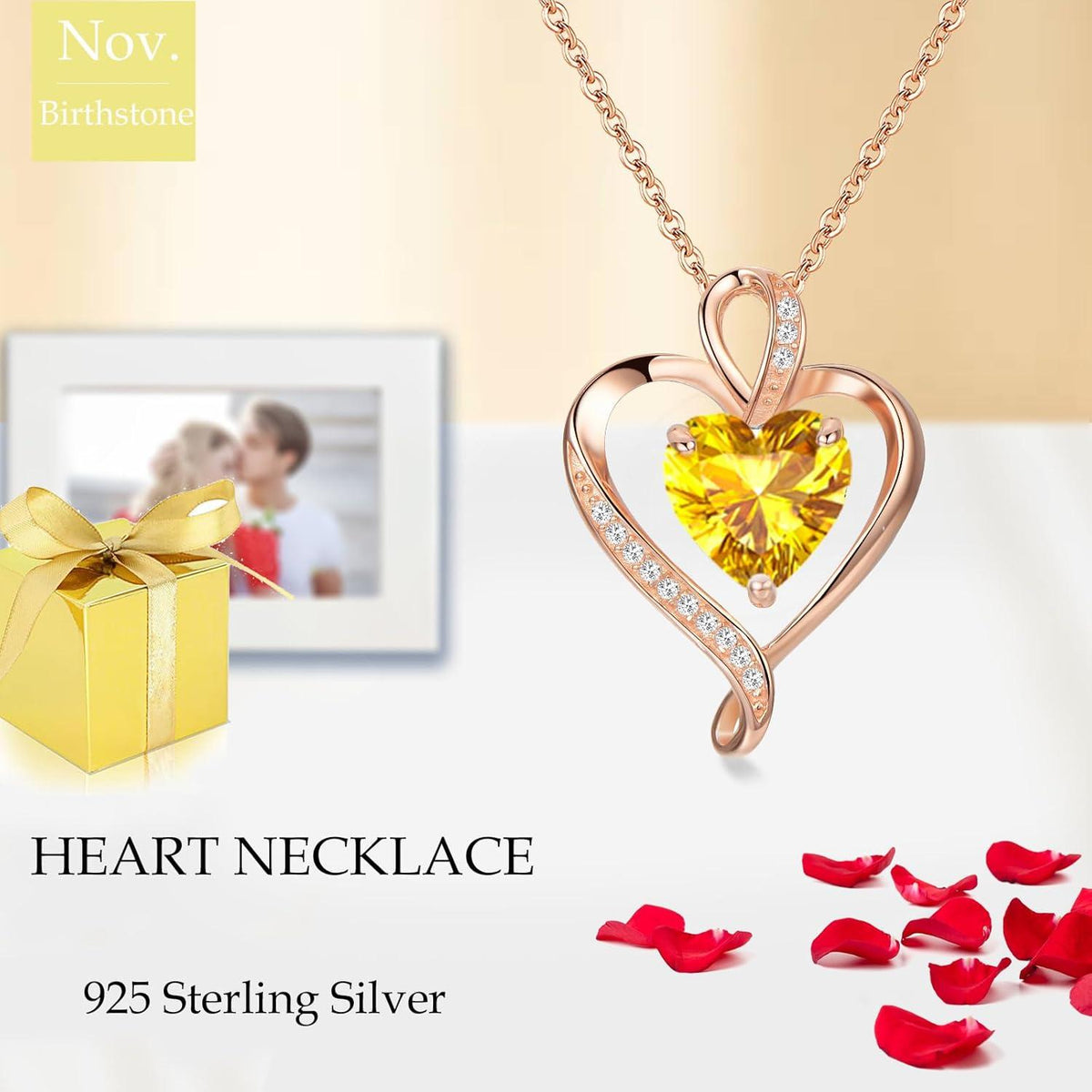 Herzkette 925 Silber Rosegold Damen Halskette Herz änhänger